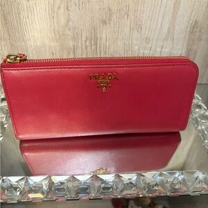 Prada pink Saffiano Leather Clutch